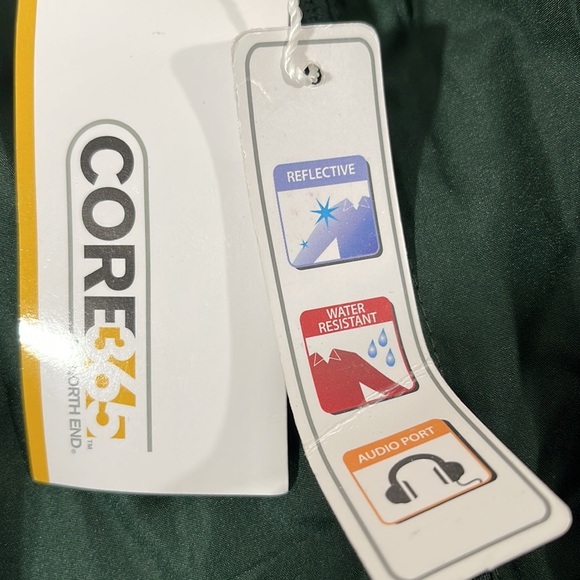 CORE 365 BY NORTH END WINDBREAKER SIZE LARGE FRONT ZIP POCKETS FOREST GREEN NEW - Picture 10 of 14